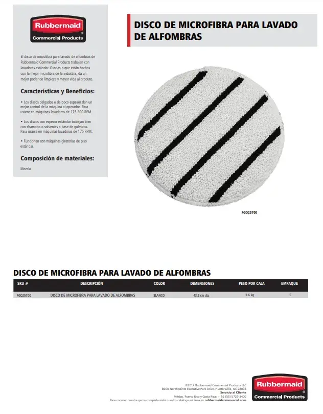 FGQ25700 Disco de microfibra para lavado de alfombras