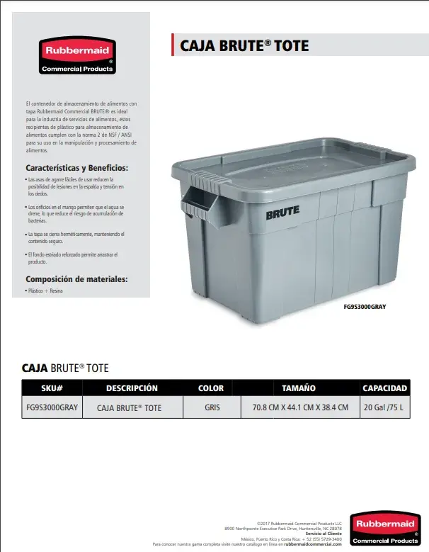 FG9S3100GRAY Caja Brute Tote