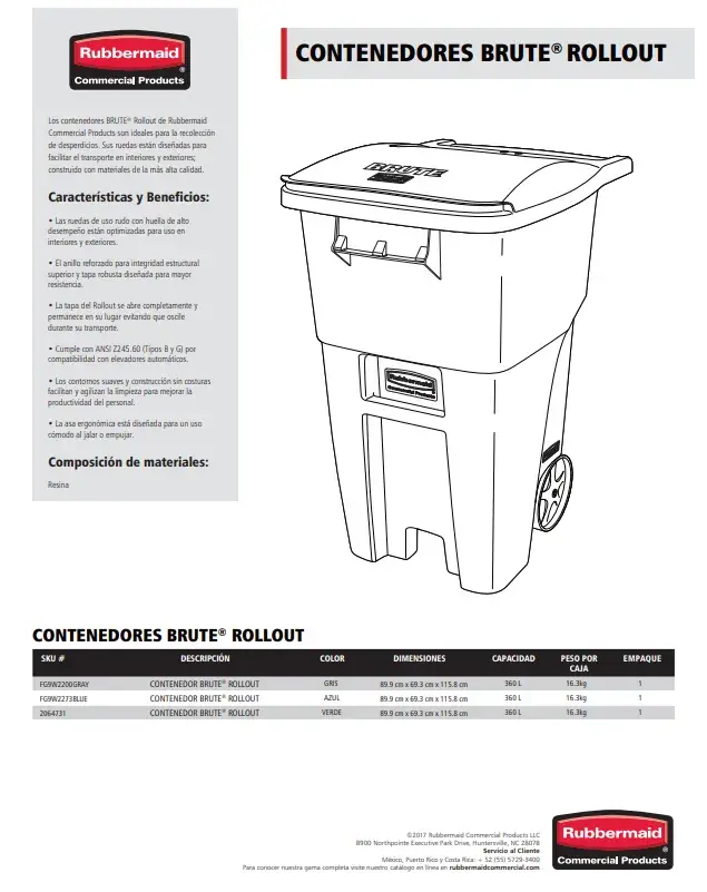 FG9W2200,FG9W2273,2064731 Contenedor Brute® Rollout