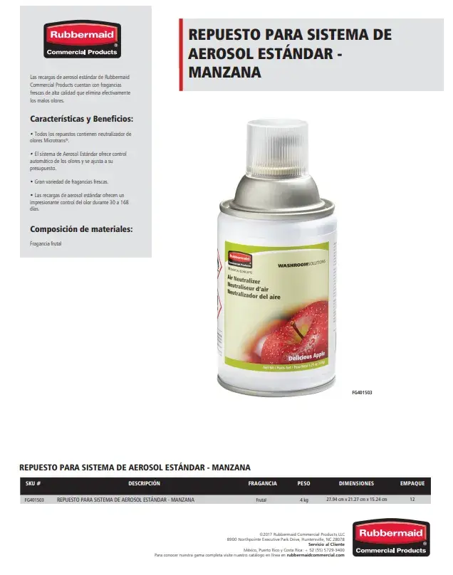 FG401503 Repuesto Aerosol Manzana