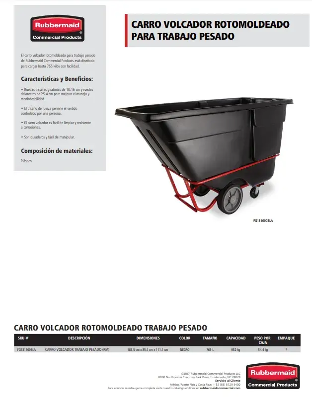 FG131600BLA Carro volcador pesado