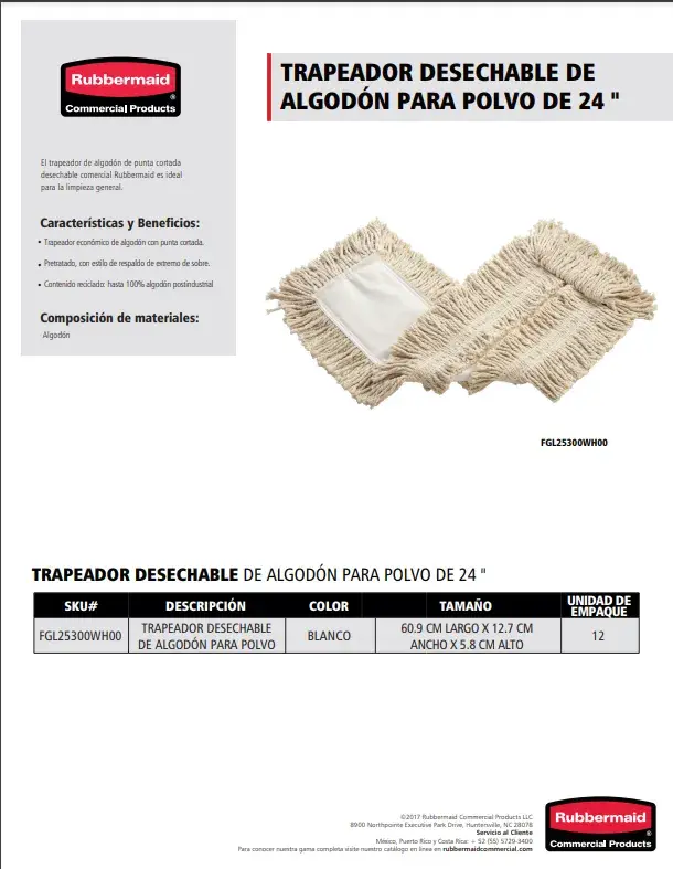 FGL25300WH00 Trapeador desechable