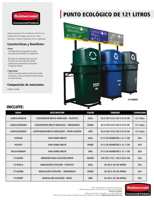 CT183000 Punto ecológico de 121 litros Brute