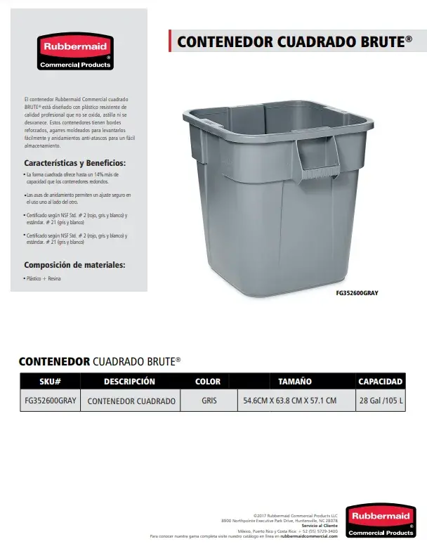 FG352600GRAY Caja Brute Tote