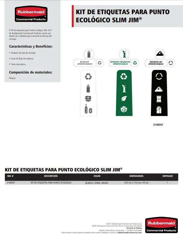 2148347 Kit de etiquetas para Punto Ecológico