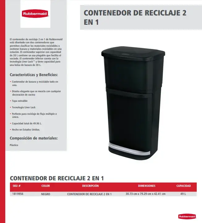 1819956 Contenedor de reciclaje 2 en 1