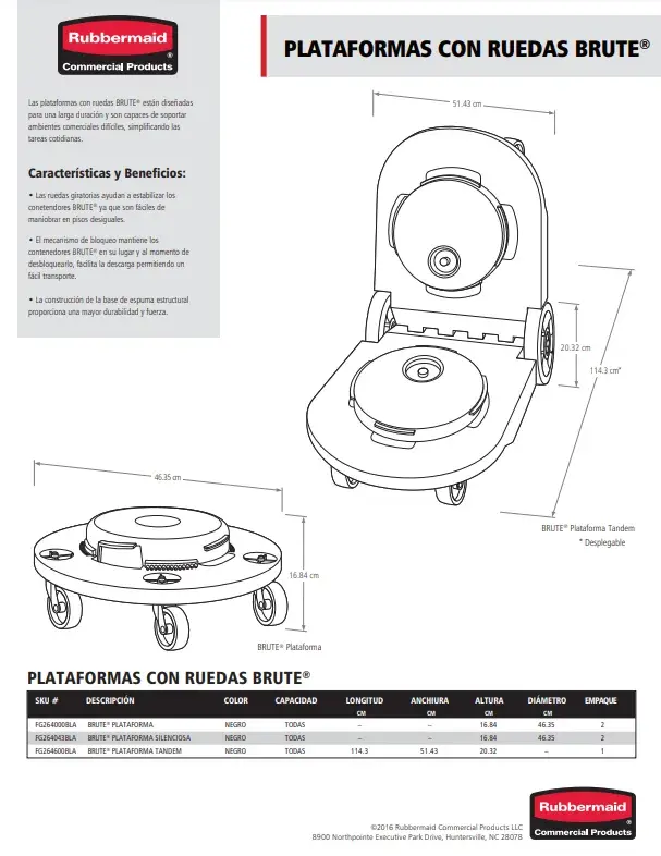 BRUTE Container and Accessories Spec Sheet 5