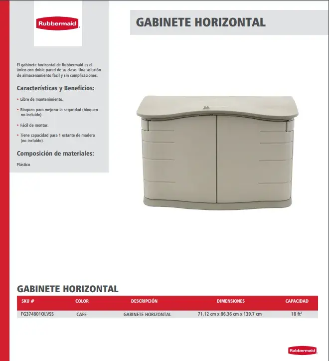 FG374801OLVSS Gabinete horizontal