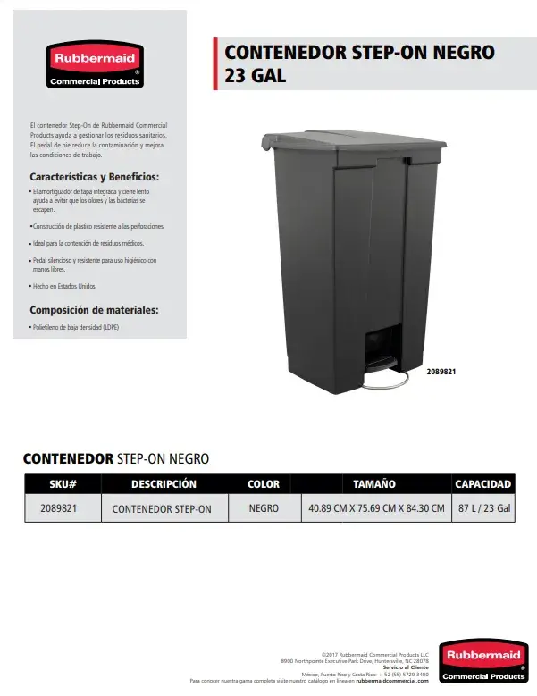 Cambiador de Pañales de Pared Vertical Rubbermaid FG781988LPLAT – Tienda  Rubbermaid Colombia