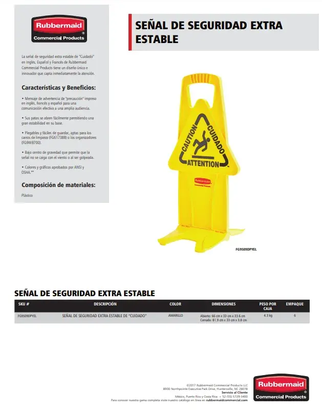 FG9S09DPYEL Señal de Seguridad extra estable