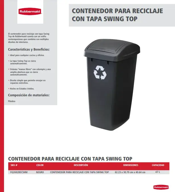 FG2692RECSHM Contenedor con tapa Swing Top