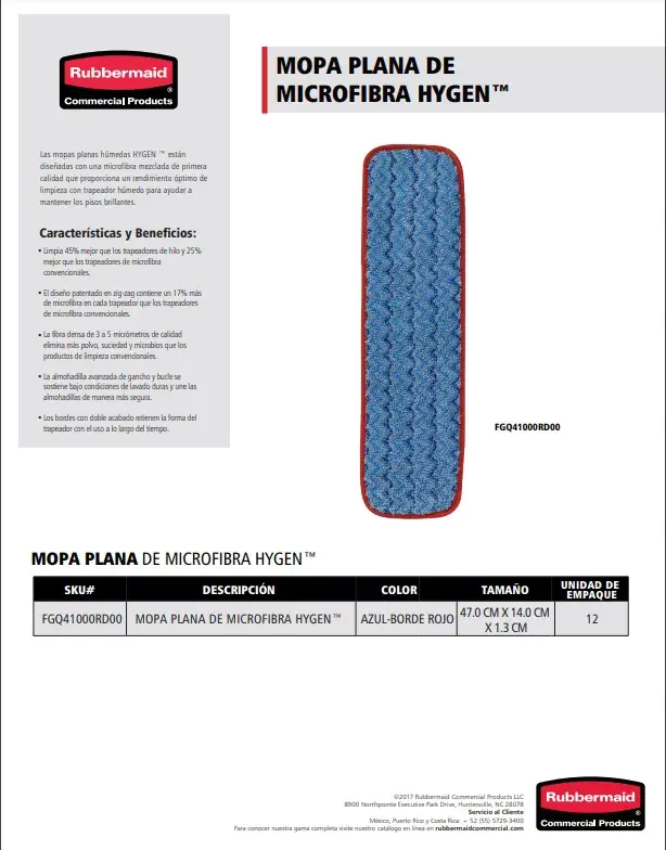 FGQ41000RD00 Mopa plana de microfibra