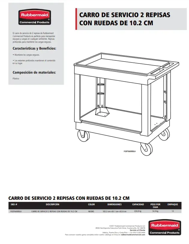 FG9T6600BLA Carro de Servicio