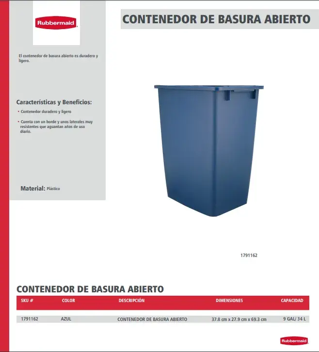 1791162 Contenedor de basura abierto