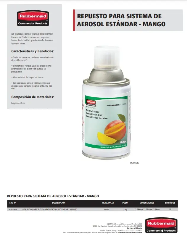 FG401695 Repuesto Aerosol Mango