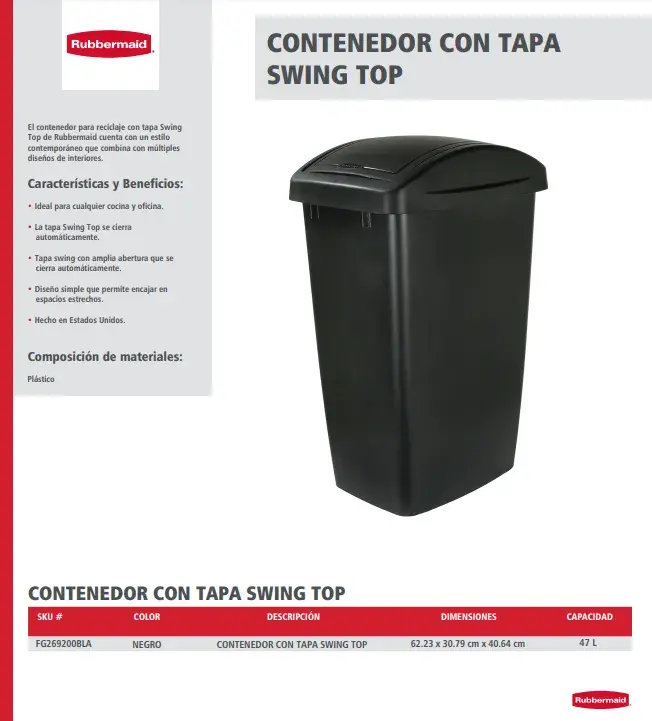 FG269200BLA Contenedor con tapa Swing Top