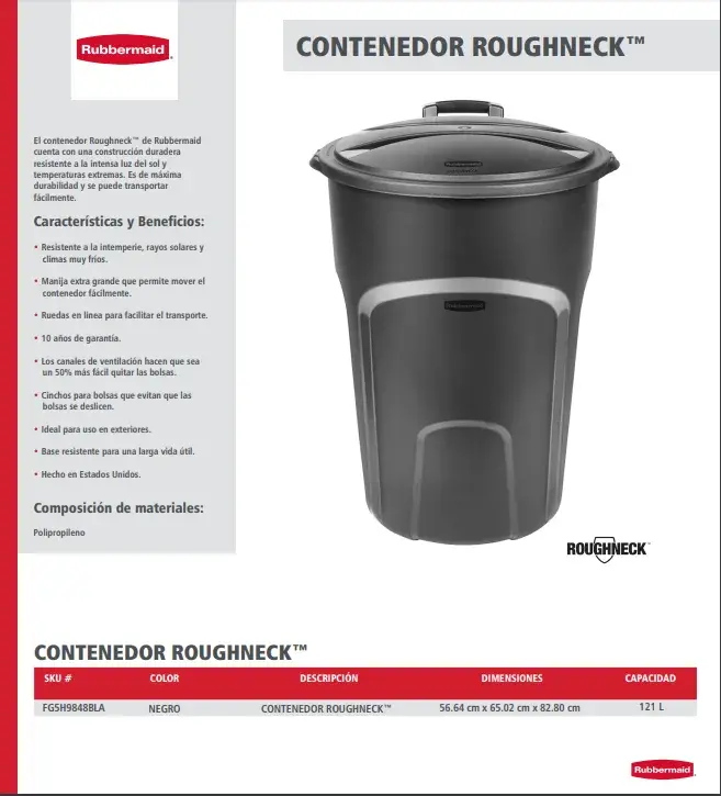 FG5H9848BLA Contenedor Roughneck