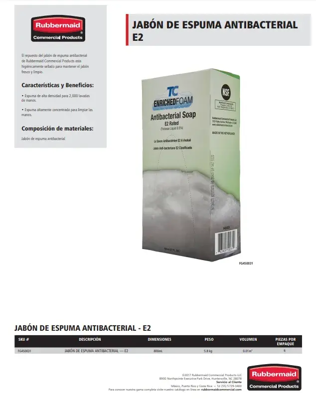FG450031 Jabón de espuma antibacterial