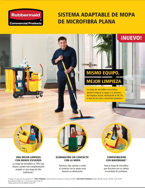 ​Carro de limpieza Rubbermaid Commercial Products FG9T8200YEL, accesorios  de limpieza del hogar, color amarillo