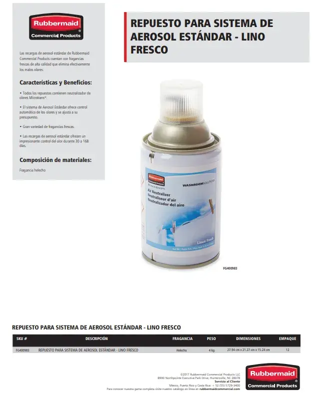 FG400983 Repuesto Aerosol Lino fresco