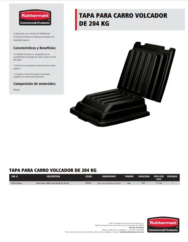 FG9T2200BLA Tapa para carro volcador