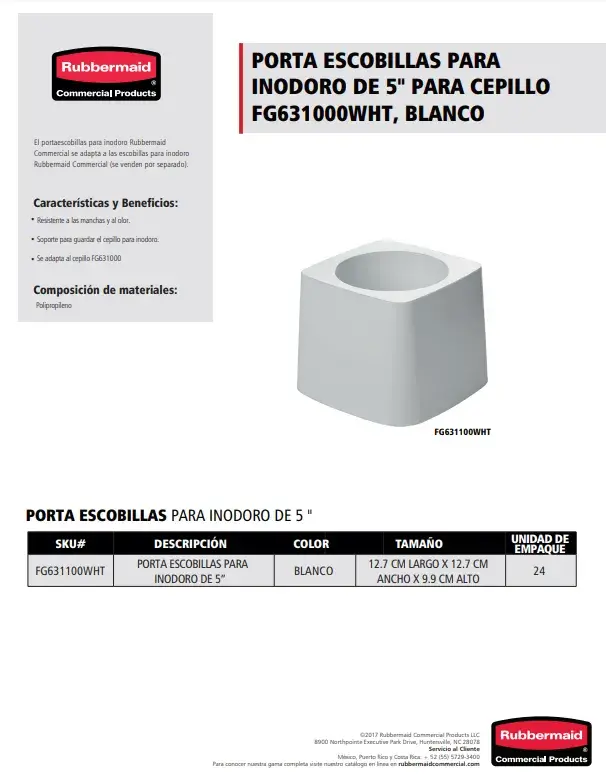 FG631100WHT Porta escobillas para inodoro