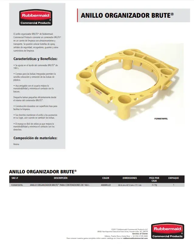 FG9W8700YEL Anillo organizador Brute®