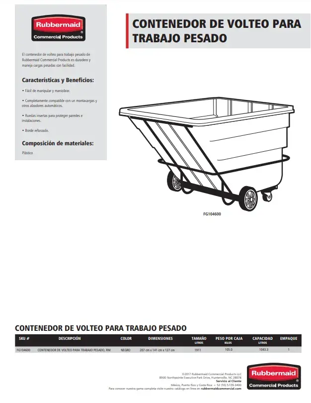 FG104600 Contenedor de volteo para trabajo pesado