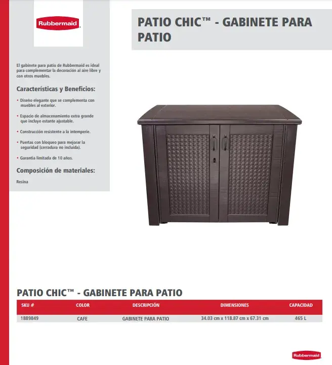 1889849 Patio Chic gabinete para patio