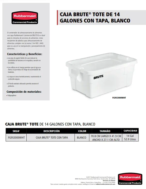 FG9S3000WHT Caja Brute® Tote