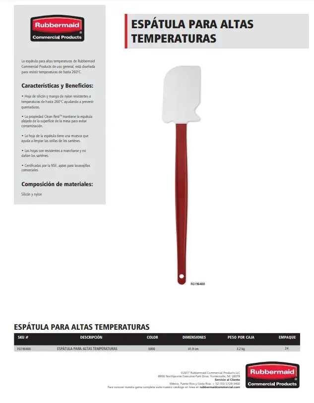 FG196400 Espátula para altas temperaturas