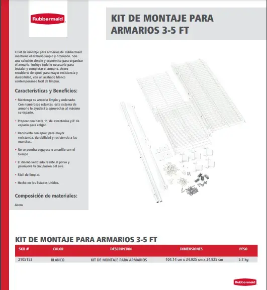 2105153 Kit de montaje para armarios